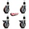 Service Caster 5'' Maroon Poly Wheel Swivel 1-7/8'' Expanding Stem Caster Set 2 Brakes, 4PK SCC-EX20S514-PPUB-MRN-2-PLB-2-178 - alternate 5